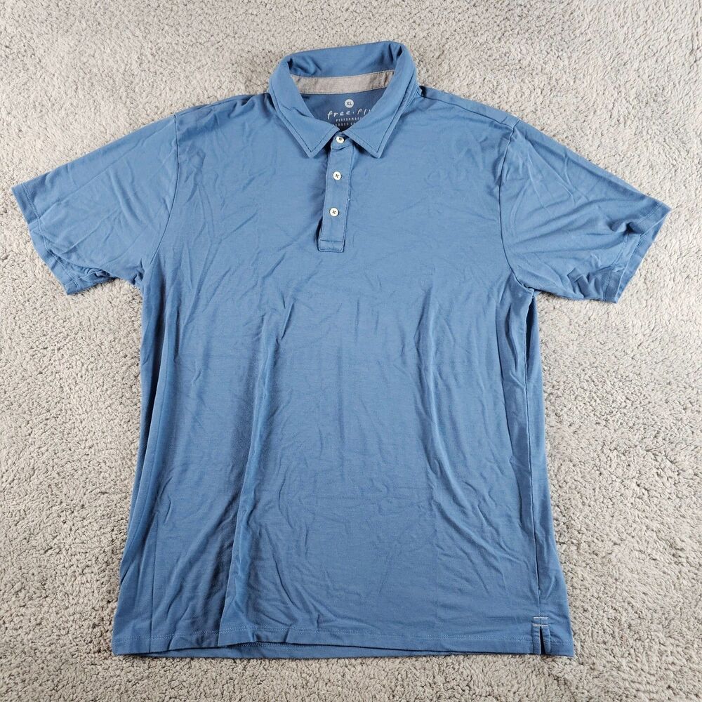 Free Fly Shirt MEns XL Blue Polo Stretch Performance Bamboo Golf Casual